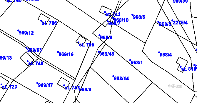 Parcela st. 969/48 v KÚ Skalice u České Lípy, Katastrální mapa