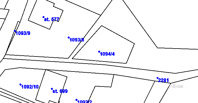 Parcela st. 1094/4 v KÚ Skalice u České Lípy, Katastrální mapa