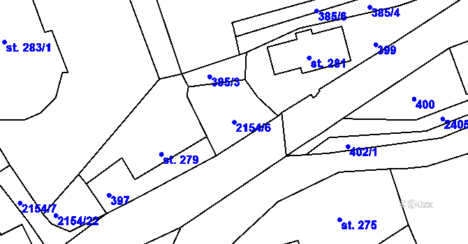 Parcela st. 2154/6 v KÚ Skalice u České Lípy, Katastrální mapa