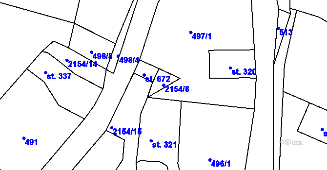 Parcela st. 2154/8 v KÚ Skalice u České Lípy, Katastrální mapa