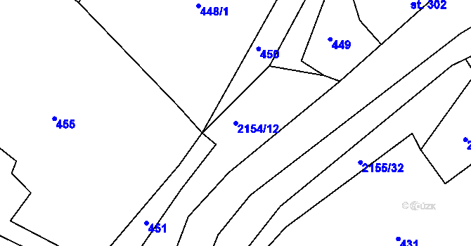 Parcela st. 2154/12 v KÚ Skalice u České Lípy, Katastrální mapa