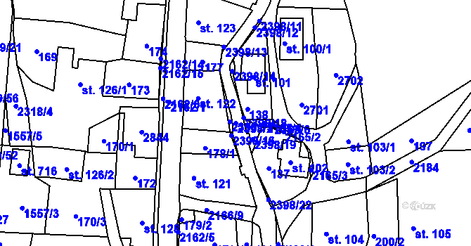 Parcela st. 2398/1 v KÚ Skalice u České Lípy, Katastrální mapa