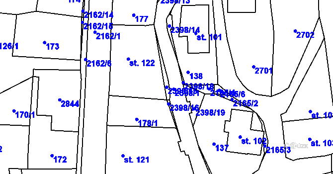 Parcela st. 2398/15 v KÚ Skalice u České Lípy, Katastrální mapa