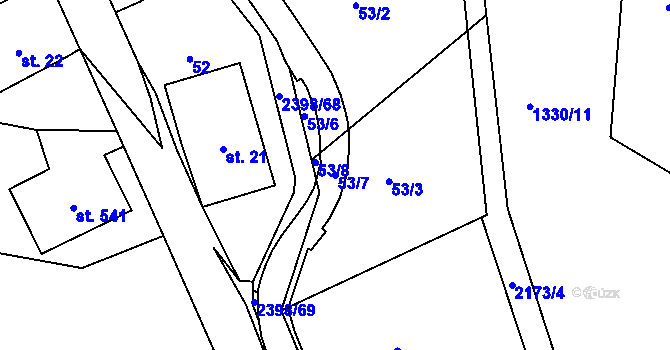 Parcela st. 53/7 v KÚ Skalice u České Lípy, Katastrální mapa