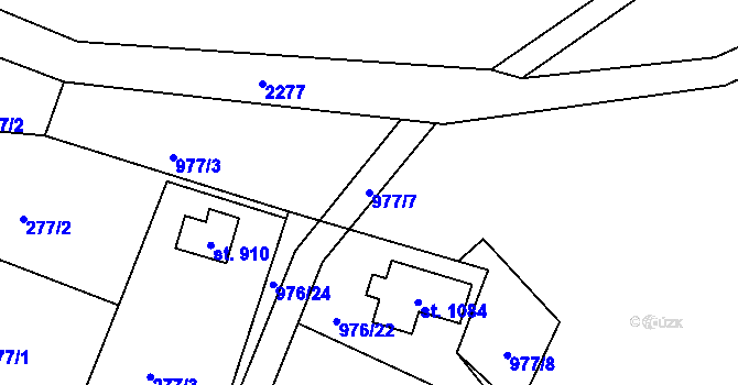 Parcela st. 977/7 v KÚ Skalice u České Lípy, Katastrální mapa