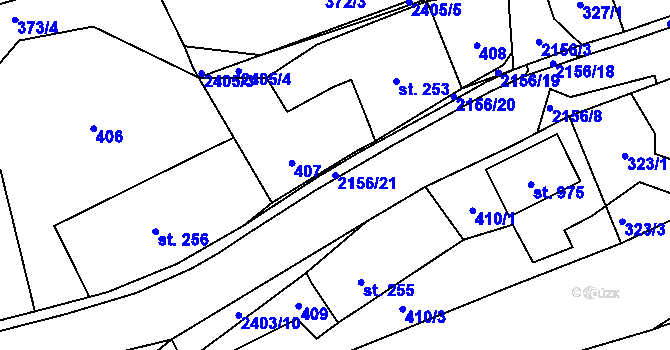 Parcela st. 2156/21 v KÚ Skalice u České Lípy, Katastrální mapa