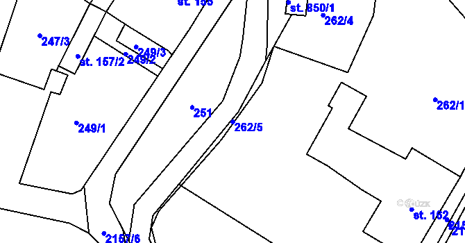 Parcela st. 262/5 v KÚ Skalice u České Lípy, Katastrální mapa