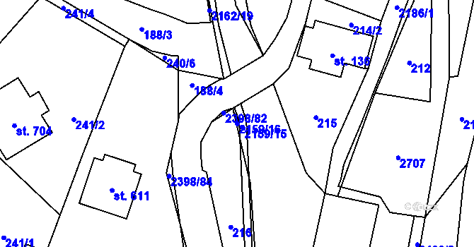 Parcela st. 2159/16 v KÚ Skalice u České Lípy, Katastrální mapa