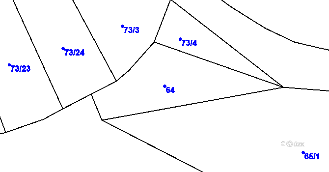 Parcela st. 64 v KÚ Číbuz, Katastrální mapa