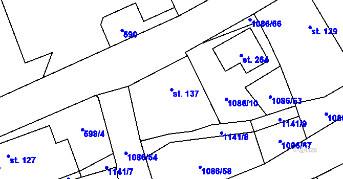 Parcela st. 137 v KÚ Skalice u Smiřic, Katastrální mapa