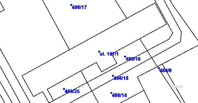 Parcela st. 187/1 v KÚ Skalice u Smiřic, Katastrální mapa