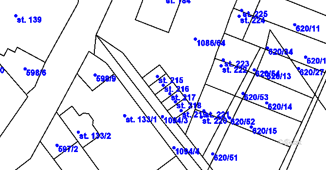 Parcela st. 216 v KÚ Skalice u Smiřic, Katastrální mapa