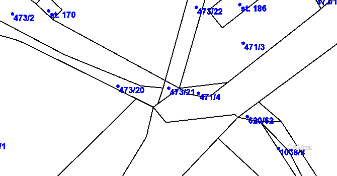 Parcela st. 473/21 v KÚ Skalice u Smiřic, Katastrální mapa