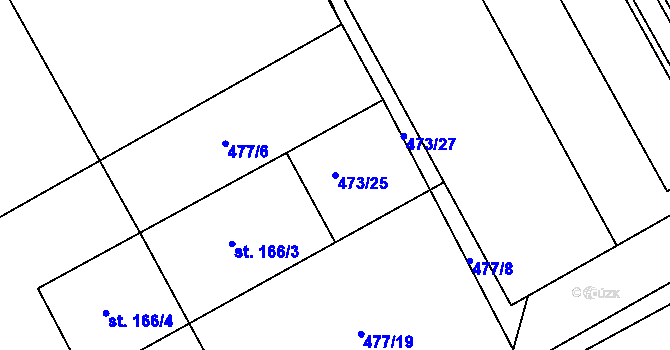 Parcela st. 473/25 v KÚ Skalice u Smiřic, Katastrální mapa
