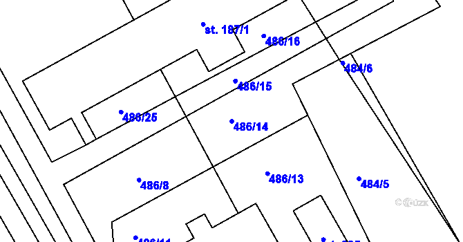 Parcela st. 486/14 v KÚ Skalice u Smiřic, Katastrální mapa
