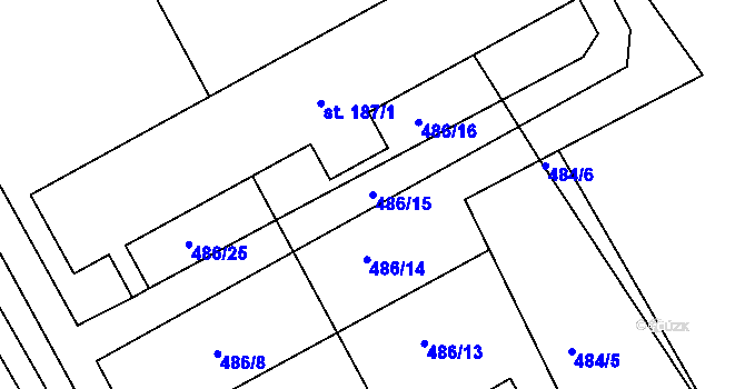 Parcela st. 486/15 v KÚ Skalice u Smiřic, Katastrální mapa