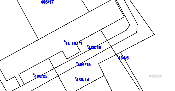 Parcela st. 486/16 v KÚ Skalice u Smiřic, Katastrální mapa