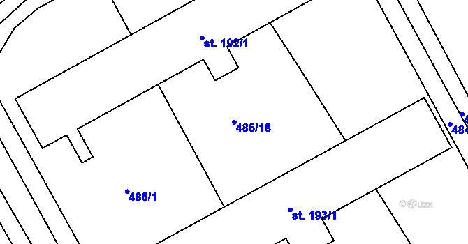 Parcela st. 486/18 v KÚ Skalice u Smiřic, Katastrální mapa
