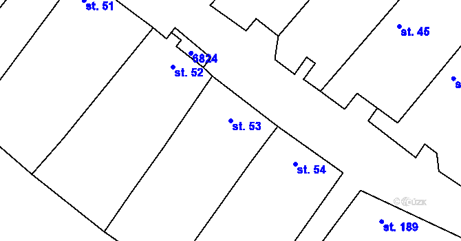 Parcela st. 53 v KÚ Skalice u Znojma, Katastrální mapa