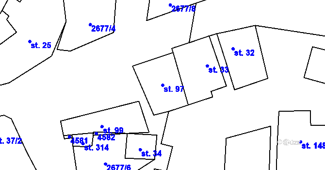 Parcela st. 97 v KÚ Skalice u Znojma, Katastrální mapa
