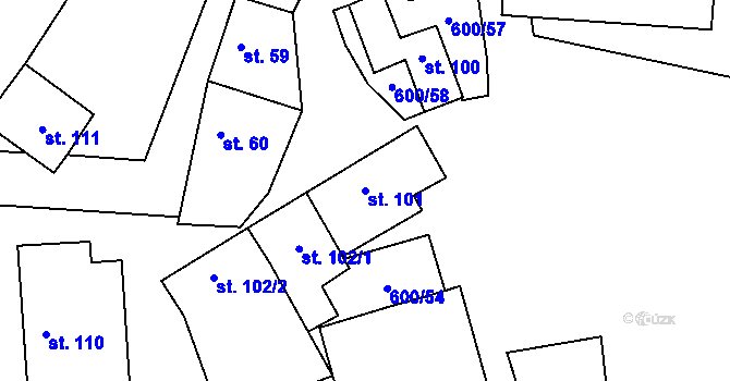 Parcela st. 101 v KÚ Skalice u Znojma, Katastrální mapa