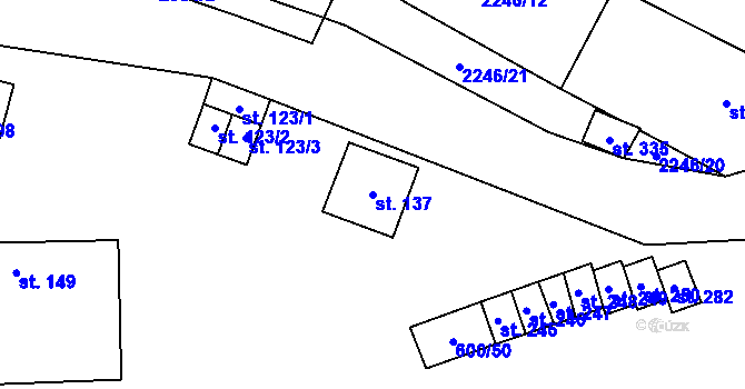 Parcela st. 137 v KÚ Skalice u Znojma, Katastrální mapa