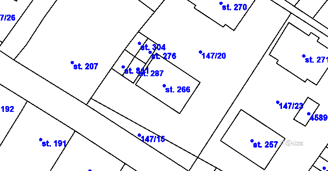 Parcela st. 266 v KÚ Skalice u Znojma, Katastrální mapa