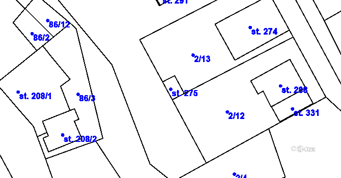 Parcela st. 275 v KÚ Skalice u Znojma, Katastrální mapa