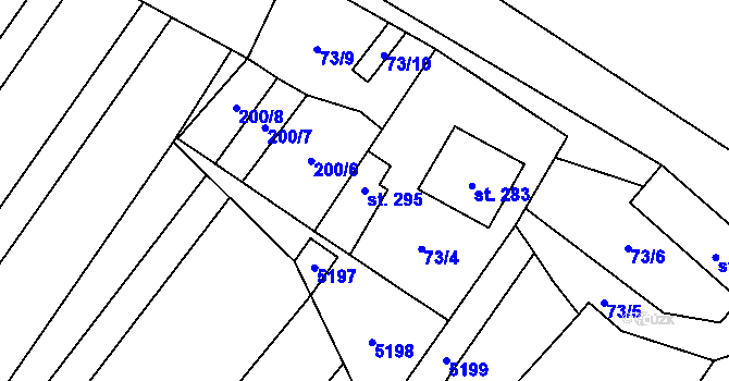 Parcela st. 295 v KÚ Skalice u Znojma, Katastrální mapa