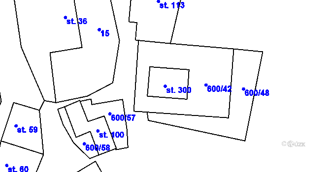 Parcela st. 300 v KÚ Skalice u Znojma, Katastrální mapa