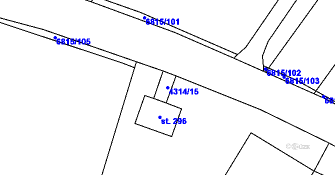 Parcela st. 4314/15 v KÚ Skalice u Znojma, Katastrální mapa