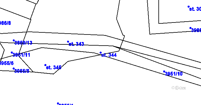 Parcela st. 344 v KÚ Skalice u Znojma, Katastrální mapa