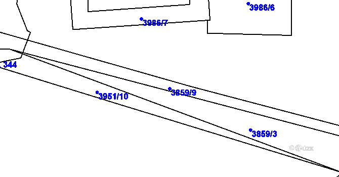 Parcela st. 3859/9 v KÚ Skalice u Znojma, Katastrální mapa