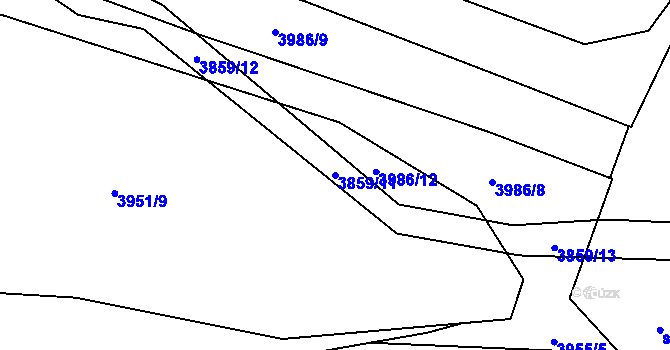 Parcela st. 3859/11 v KÚ Skalice u Znojma, Katastrální mapa