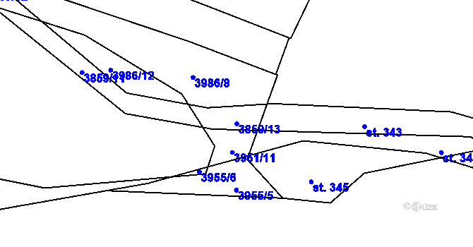 Parcela st. 3859/13 v KÚ Skalice u Znojma, Katastrální mapa