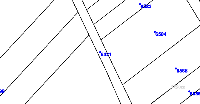 Parcela st. 6421 v KÚ Skalice u Znojma, Katastrální mapa