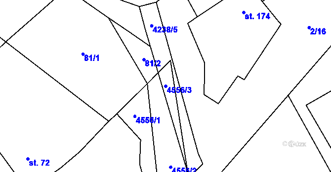 Parcela st. 4556/3 v KÚ Skalice u Znojma, Katastrální mapa