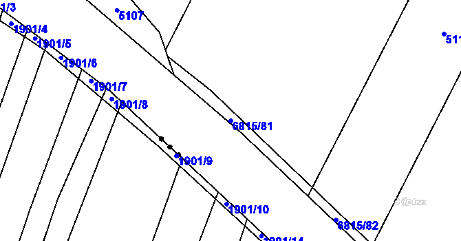 Parcela st. 6815/81 v KÚ Skalice u Znojma, Katastrální mapa