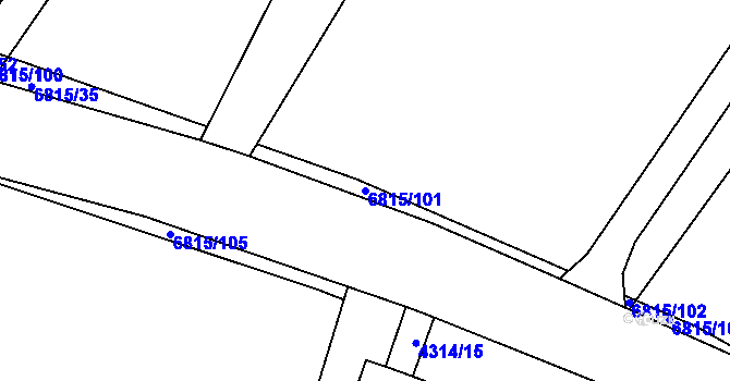 Parcela st. 6815/101 v KÚ Skalice u Znojma, Katastrální mapa