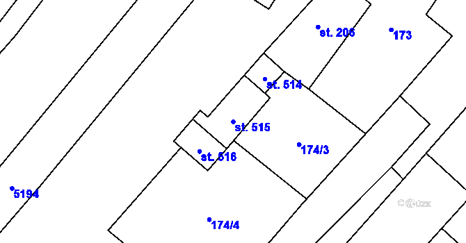 Parcela st. 515 v KÚ Skalice u Znojma, Katastrální mapa