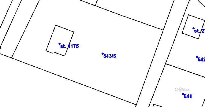 Parcela st. 543/5 v KÚ Skalice u Frýdku-Místku, Katastrální mapa
