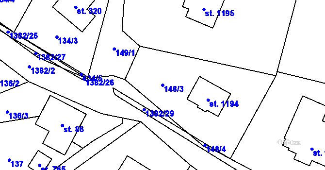 Parcela st. 148/3 v KÚ Skalice u Frýdku-Místku, Katastrální mapa