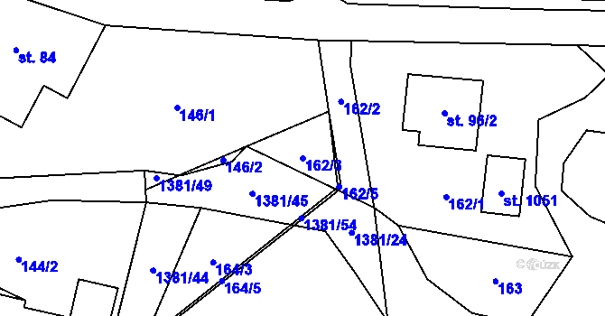 Parcela st. 162/3 v KÚ Skalice u Frýdku-Místku, Katastrální mapa