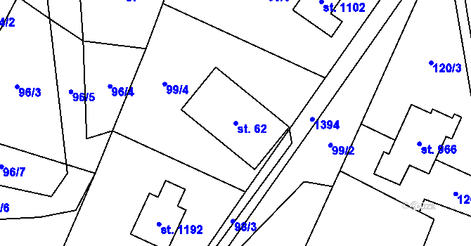 Parcela st. 62 v KÚ Skalice u Frýdku-Místku, Katastrální mapa