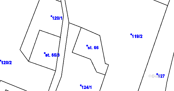 Parcela st. 66 v KÚ Skalice u Frýdku-Místku, Katastrální mapa