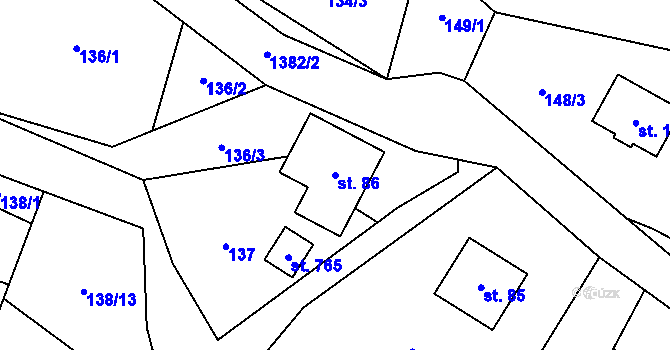 Parcela st. 86 v KÚ Skalice u Frýdku-Místku, Katastrální mapa