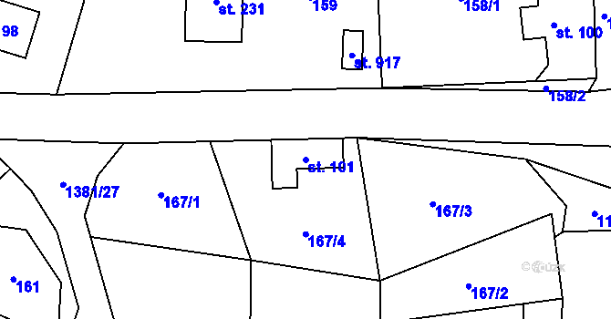 Parcela st. 101 v KÚ Skalice u Frýdku-Místku, Katastrální mapa