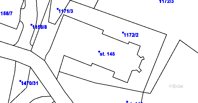 Parcela st. 145 v KÚ Skalice u Frýdku-Místku, Katastrální mapa