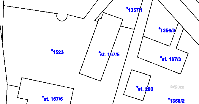 Parcela st. 167/5 v KÚ Skalice u Frýdku-Místku, Katastrální mapa