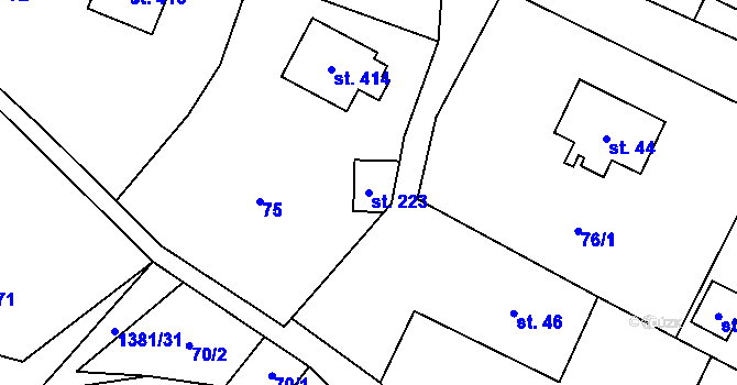 Parcela st. 223 v KÚ Skalice u Frýdku-Místku, Katastrální mapa